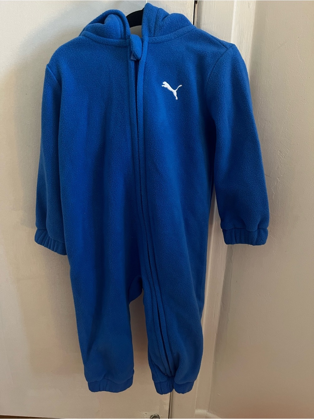 Puma Royal Blue Fleece Hooded One-Piece for Kids